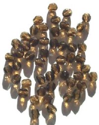 50 6mm Faceted Smoke Topaz Beads